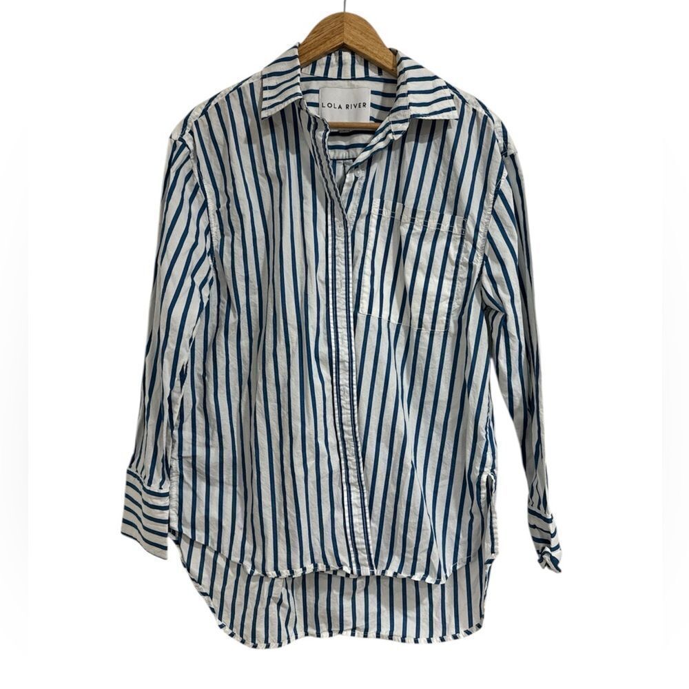 Lola River women's striped button-up top EUC
